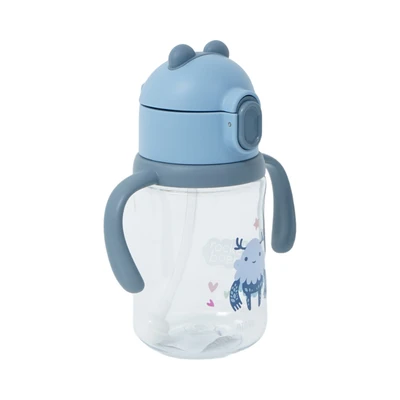 Gambar Ataru Poppy Botol Minum Anak Tritan Dengan Sedotan 450 ml - Biru
