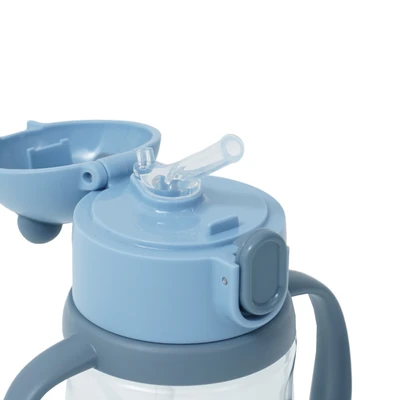 Gambar Ataru Poppy Botol Minum Anak Tritan Dengan Sedotan 450 ml - Biru