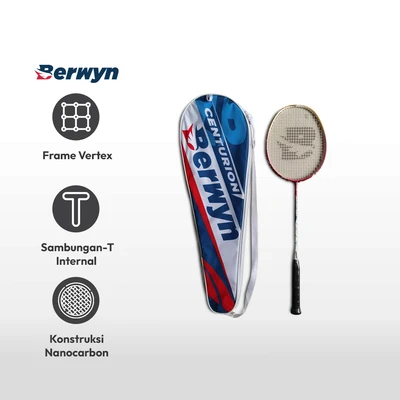 Gambar Berwyn Raket Badminton Karbon C01 - Merah/Biru