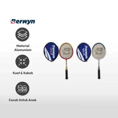Gambar Berwyn Raket Badminton Anak - Merah/Oranye
