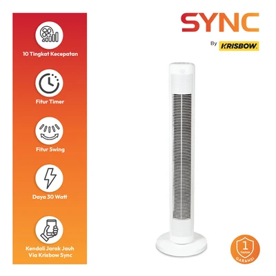Gambar Krisbow Sync Smart Kipas Angin Berdiri WiFi DC Motor - Putih