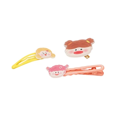 Gambar Ataru Jepit Rambut Anak Girl Set 3 pcs - Cokelat