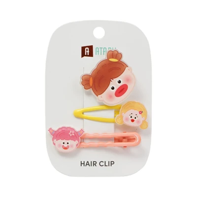 Gambar Ataru Jepit Rambut Anak Girl Set 3 pcs - Cokelat