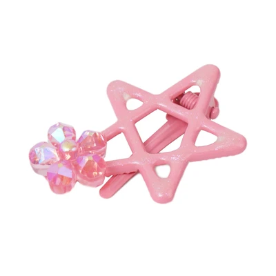 Gambar Ataru Jepit Rambut Star Outline Gem Set 2 pcs - Pink