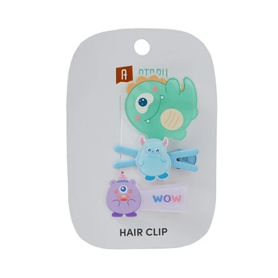 Gambar Ataru Jepit Rambut Monster Set 3 pcs - Hijau