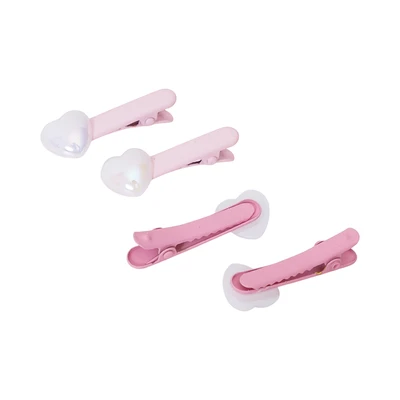 Gambar Ataru Jepit Rambut Heart Gem Set 4 pcs - Pink