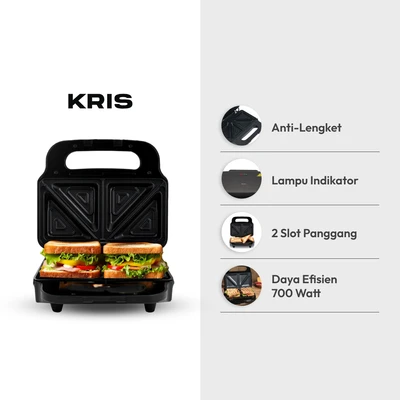 Gambar Kris Toaster Sandwich 2 Slice - Hitam Deep