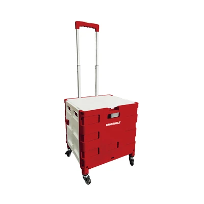 Gambar Maxbuilt Troli Lipat Portabel 4 Roda 25 Kg - Merah