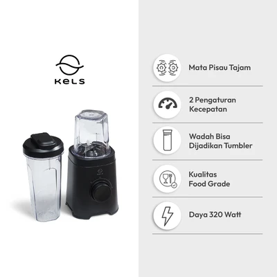 Gambar Kels Denzel Single Blender 600 ml 320 watt - Hitam