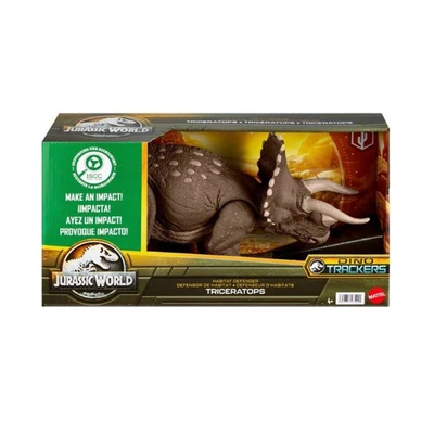 Gambar Jurassic World Figure Dino Tracker Triceratops - Cokelat