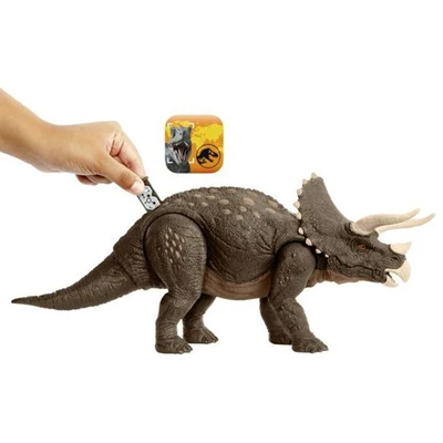 Gambar Jurassic World Figure Dino Tracker Triceratops - Cokelat