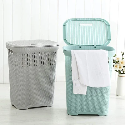 Gambar Stora 42x33x54 Cm Keranjang Laundry Knit - Biru