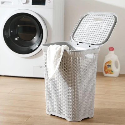 Gambar Stora 42x33x54 Cm Hamper Keranjang Laundry - Abu-abu