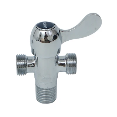 Gambar Acroz 1/2 Inci Stop Keran Dua Cabang Brass T3007-F84 - Silver