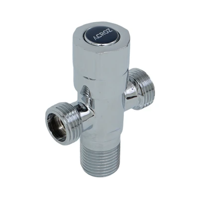 Gambar Acroz 1/2 Inch Stop Keran Dua Cabang Brass T3007-F110 - Silver