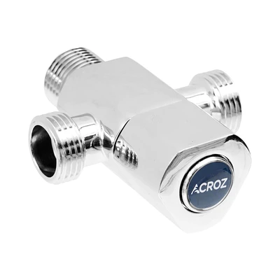Gambar Acroz 1/2 Inch Stop Keran Dua Cabang Brass - Silver