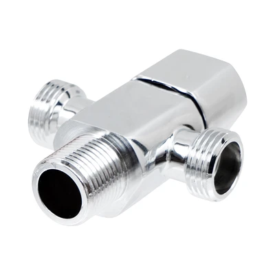 Gambar Acroz 1/2 Inch Stop Keran Dua Cabang Brass - Silver