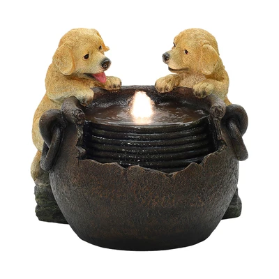 Gambar Arthome Dekorasi Taman Polyresin Puppies 38 cm