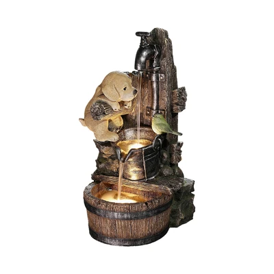 Gambar Arthome Dekorasi Taman Polyresin Bird & Puppy 62 cm
