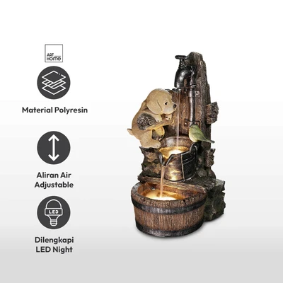 Gambar Arthome Dekorasi Taman Polyresin Bird & Puppy 62 cm