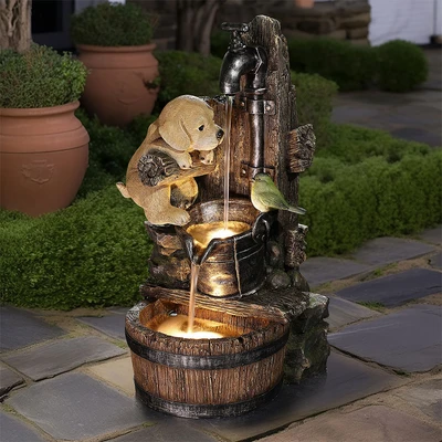 Gambar Arthome Dekorasi Taman Polyresin Bird & Puppy 62 cm