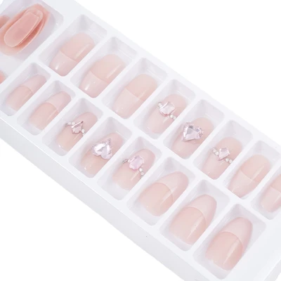 Gambar Ataru Kuku Palsu Basic Silver Stone Set 24 pcs