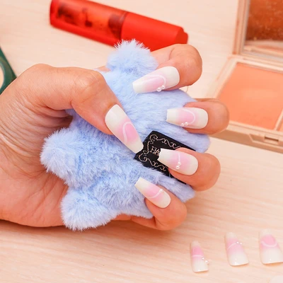 Gambar Ataru Kuku Palsu Cuffin French Nail Set 24 pcs