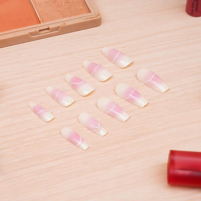 Gambar Ataru Kuku Palsu Cuffin French Nail Set 24 pcs