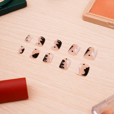Gambar Ataru Kuku Palsu Abstrak Set 24 pcs