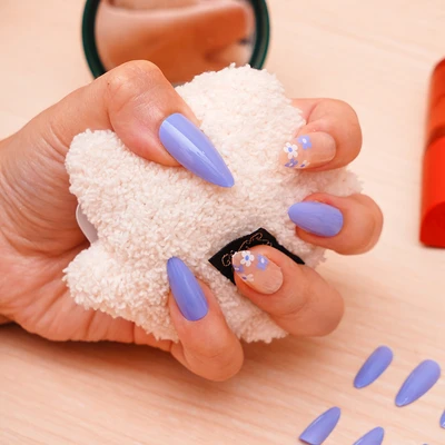 Gambar Ataru Kuku Palsu Flower Set 24 pcs - Biru