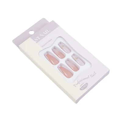 Gambar Ataru Kuku Palsu Set 24 pcs - Putih/Gold