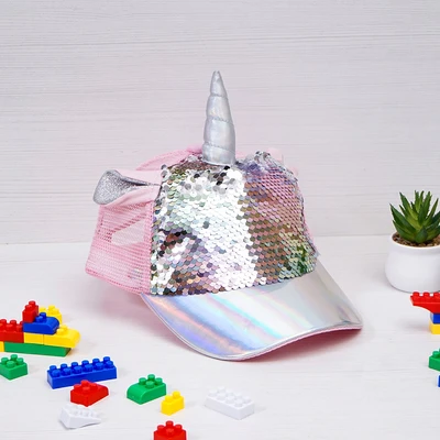 Gambar Ataru Topi Baseball Anak Unicorn Sequin - Pink