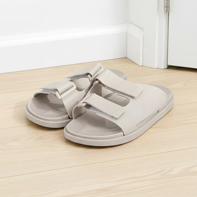 Gambar Ataru Ukuran 38 Sandal Slides Jelly Double Strap - Krem Beige