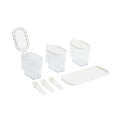 Gambar Kris Torio Tempat Bumbu Dapur Plastik 420 ml Set 3 Pcs Transparan