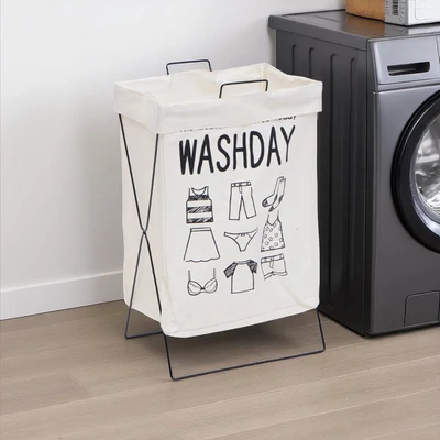 Gambar Selma Hamper Keranjang Laundry Lipat - Putih