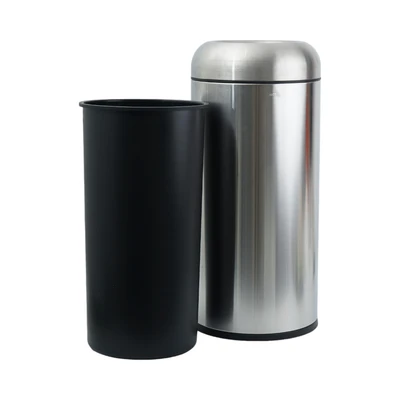 Gambar Krisbow Tempat Sampah Stainless Steel Round 66 Liter V2 - Silver Matt