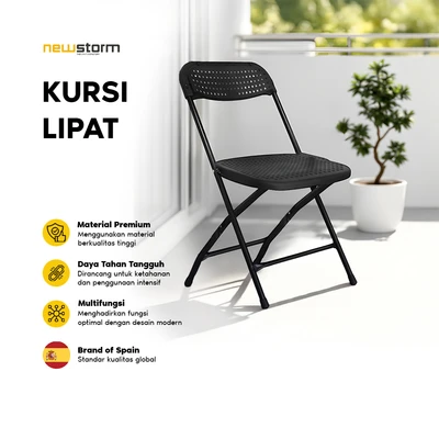 Gambar New Storm Alex Kursi Lipat Big - Hitam