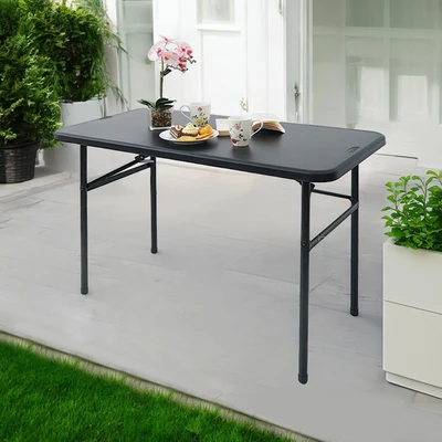 Gambar New Storm Meja Taman Lipat 122x61 cm - Hitam