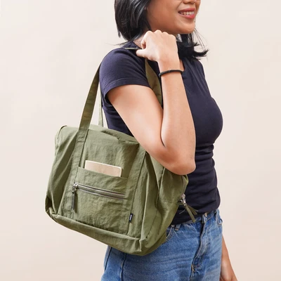Gambar Ataru Tote Bag Rectangle - Hijau