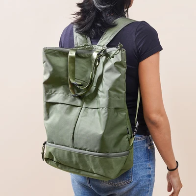 Gambar Ataru Tote Bag Backpack Nylon 2In1 - Hijau