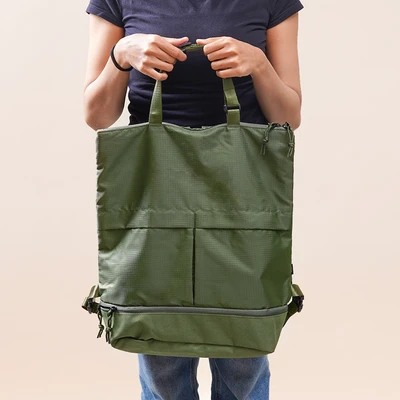 Gambar Ataru Tote Bag Backpack Nylon 2In1 - Hijau