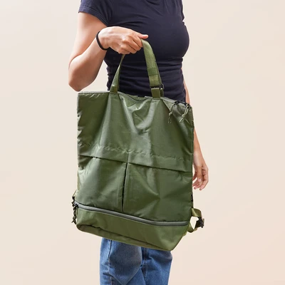 Gambar Ataru Tote Bag Backpack Nylon 2In1 - Hijau