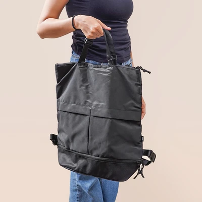 Gambar Ataru Tote Bag Backpack Nylon 2In1 - Hitam