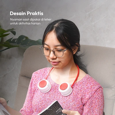 Gambar APA Kipas Angin Leher Rechargeable 2-in-1 - Merah