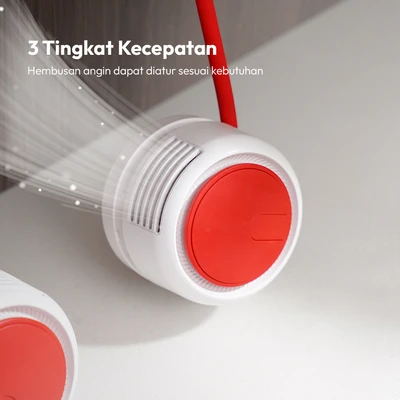 Gambar APA Kipas Angin Leher Rechargeable 2-in-1 - Merah
