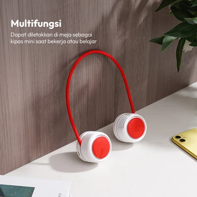 Gambar APA Kipas Angin Leher Rechargeable 2-in-1 - Merah