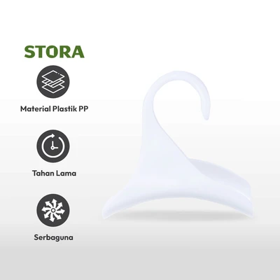 Gambar Stora Hanger Tas Plastik PP 11 cm Set 2 pcs - Putih