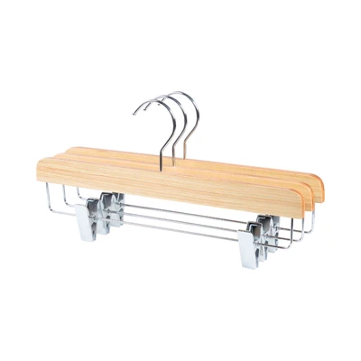 Gambar Stora Hanger Rok Kayu Laminated Dengan Clip 34.5 cm Set 3 pcs