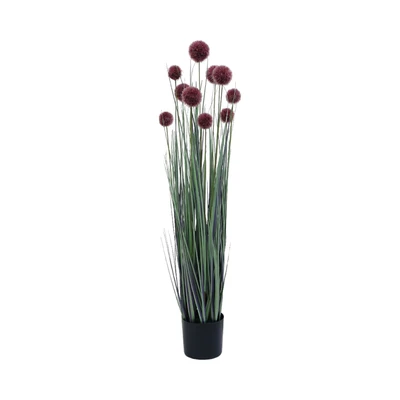 Gambar Informa Tanaman Artifisial Pom Pom Dengan Pot 24x24x91 cm - Ungu