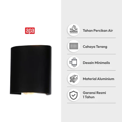 Gambar APA Lampu Dinding Plain Single 2 Watt Warm White